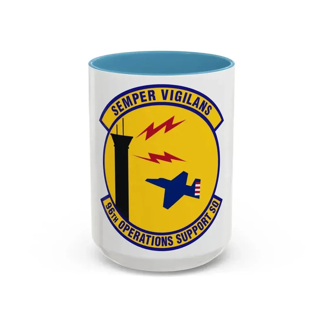 96th Operations Support Squadron (U.S. Air Force) Accent Coffee Mug 15oz Light Blue - Go Mug Yourself