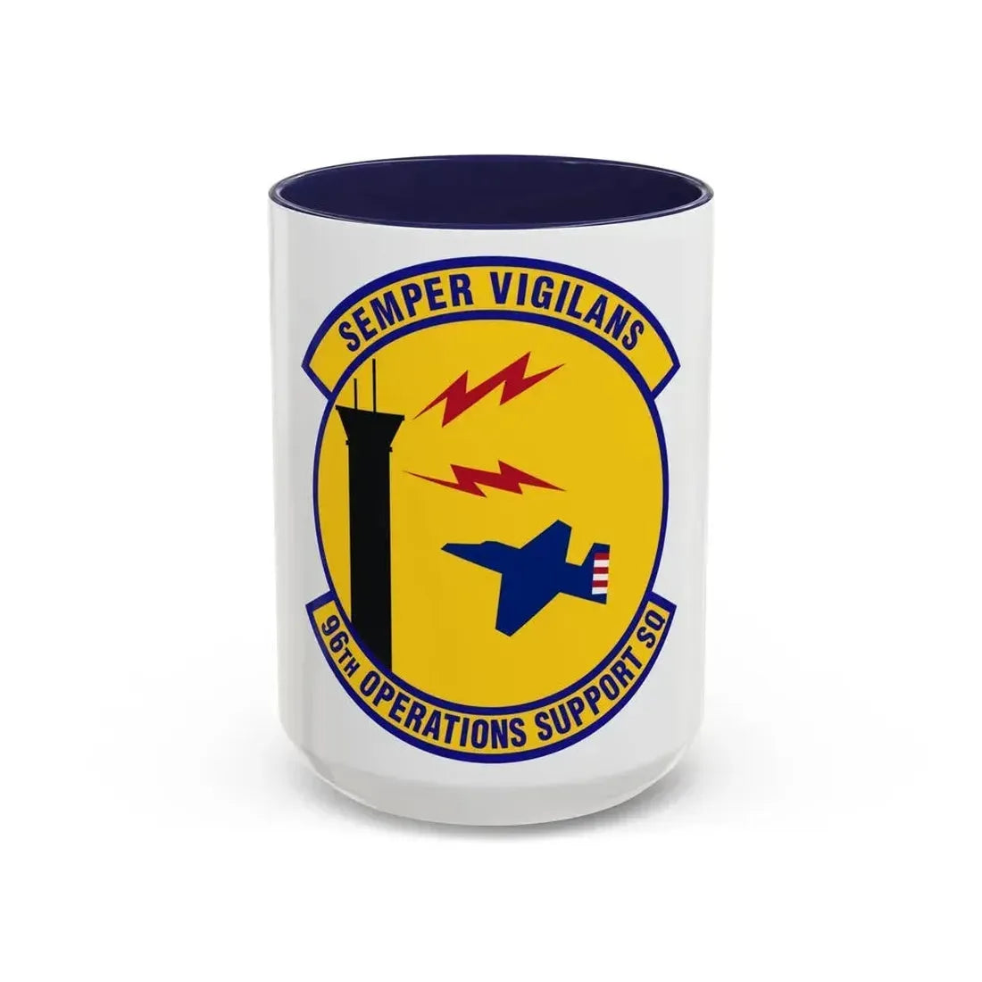 96th Operations Support Squadron (U.S. Air Force) Accent Coffee Mug 15oz Navy - Go Mug Yourself