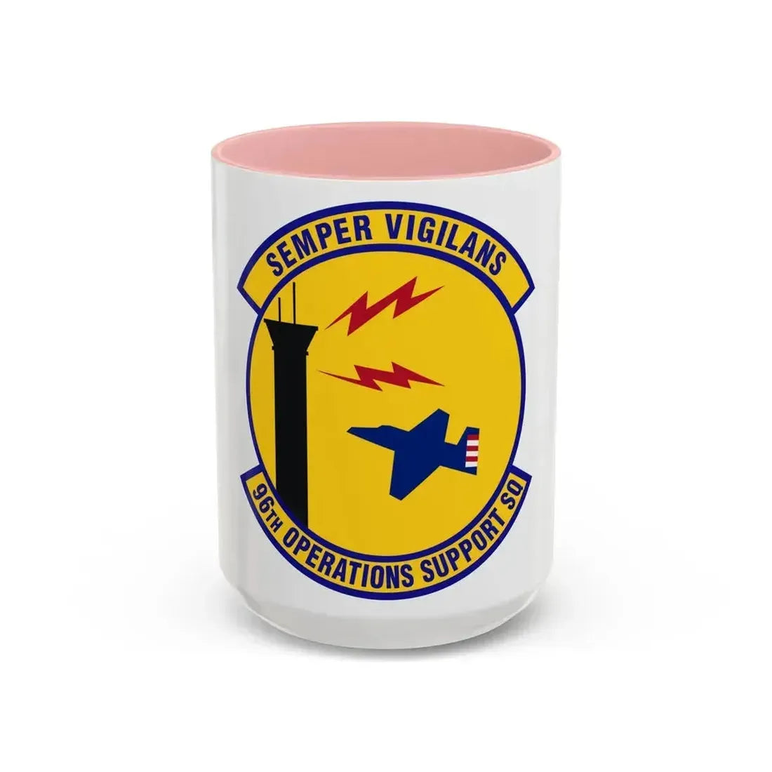 96th Operations Support Squadron (U.S. Air Force) Accent Coffee Mug 15oz Pink - Go Mug Yourself