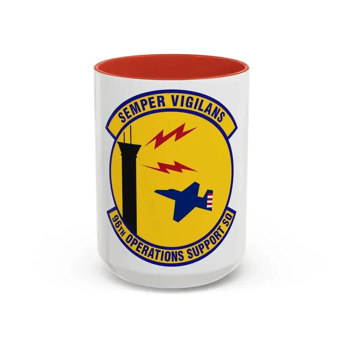 96th Operations Support Squadron (U.S. Air Force) Accent Coffee Mug 15oz Red - Go Mug Yourself