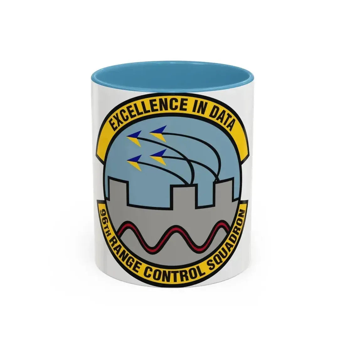 96th Range Control Squadron (U.S. Air Force) Accent Coffee Mug 11oz Light Blue - Go Mug Yourself