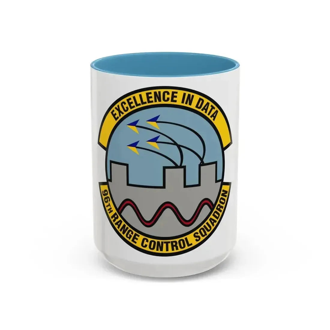 96th Range Control Squadron (U.S. Air Force) Accent Coffee Mug 15oz Light Blue - Go Mug Yourself