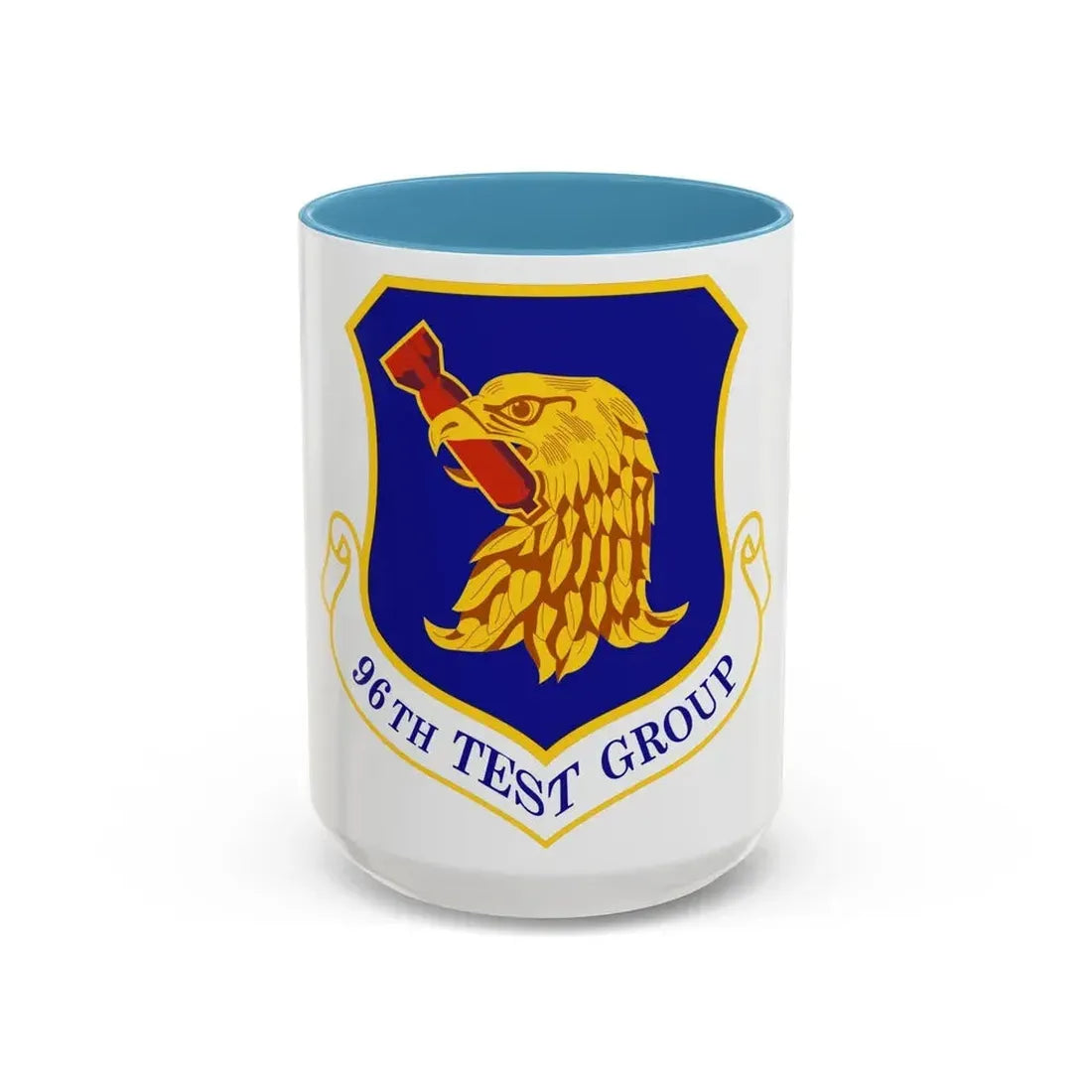 96th Test Group (U.S. Air Force) Accent Coffee Mug 15oz Light Blue - Go Mug Yourself