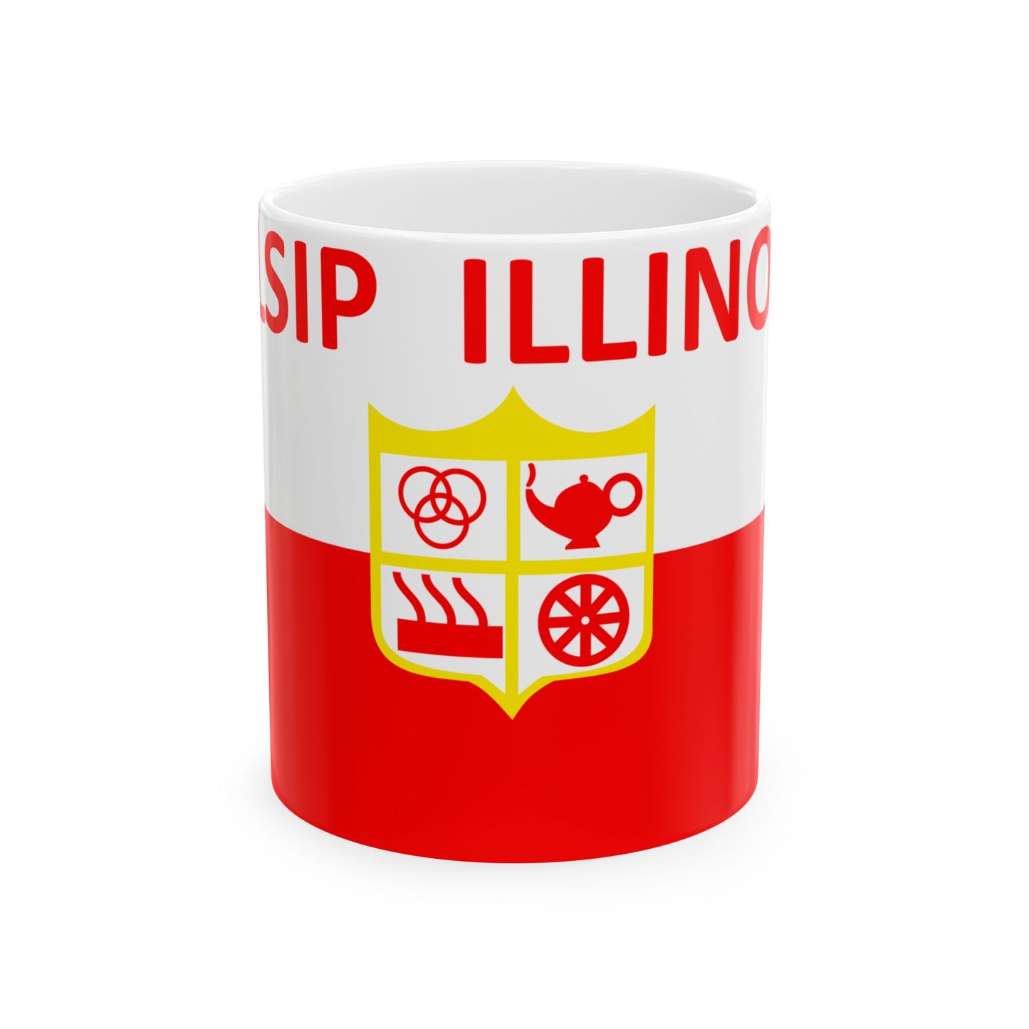Flag of Alsip Illinois (United States) White Coffee Mug