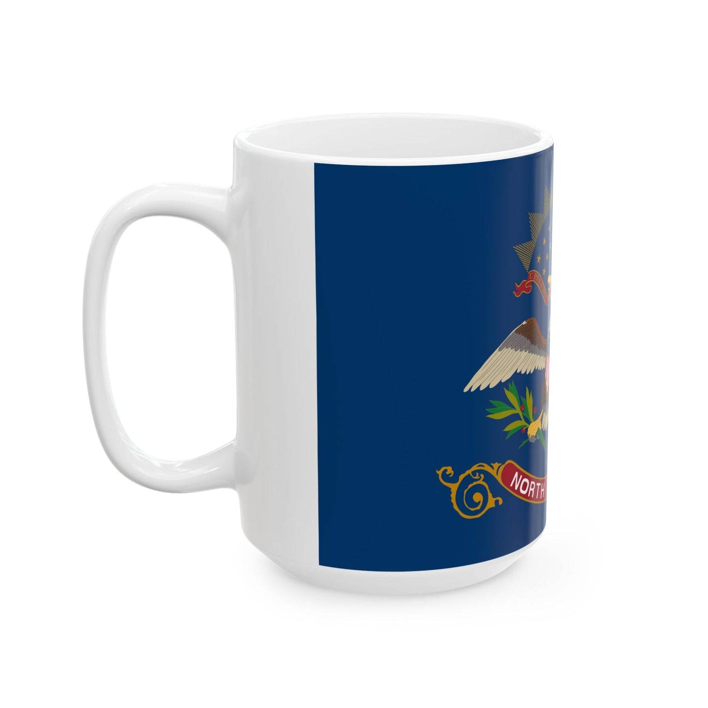 Flag-map of North Dakota (United States) White Coffee Mug