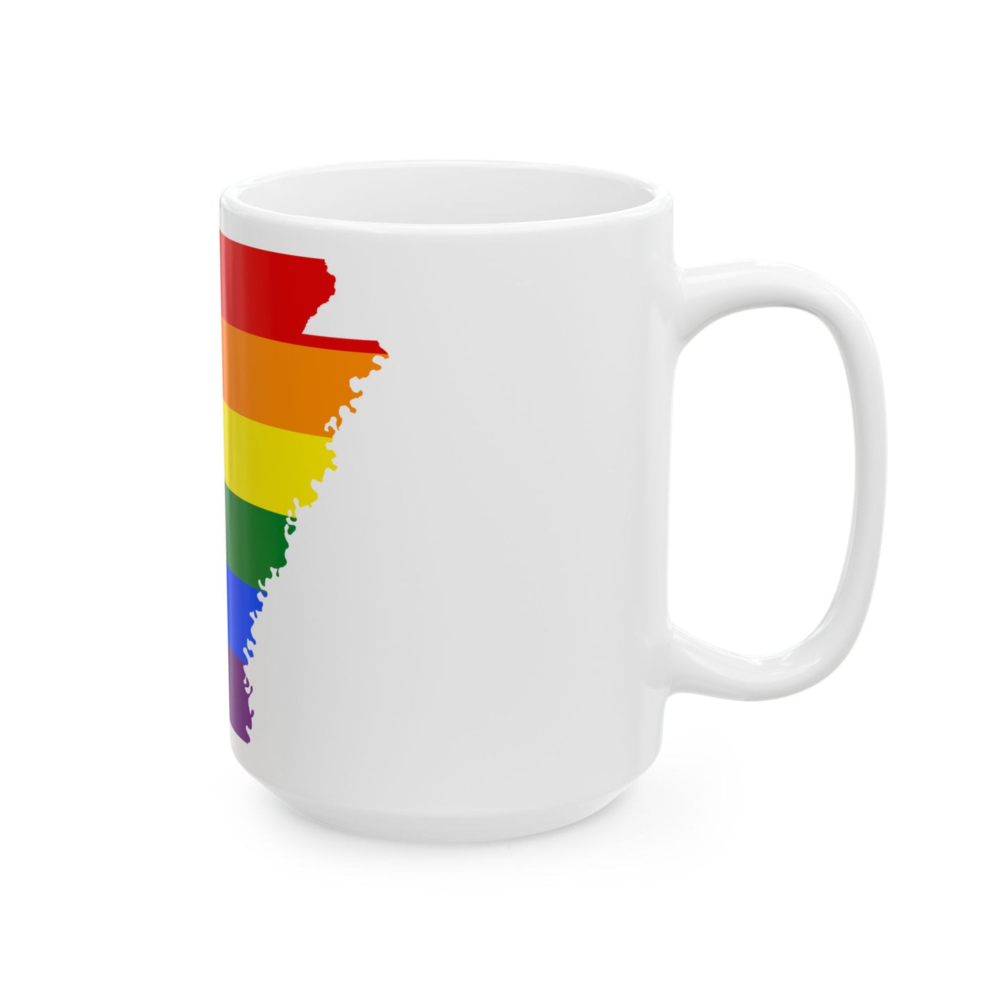 LGBT flag map of Arkansas (United States) White Coffee Mug