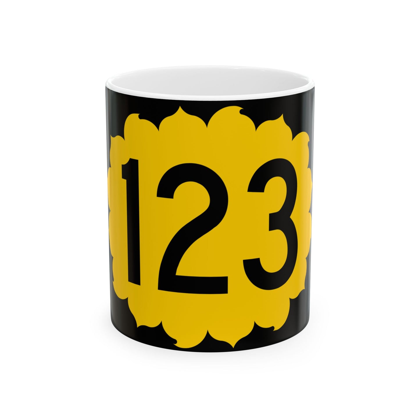 K-123 (Kansas) (Road Sign) White Coffee Mug