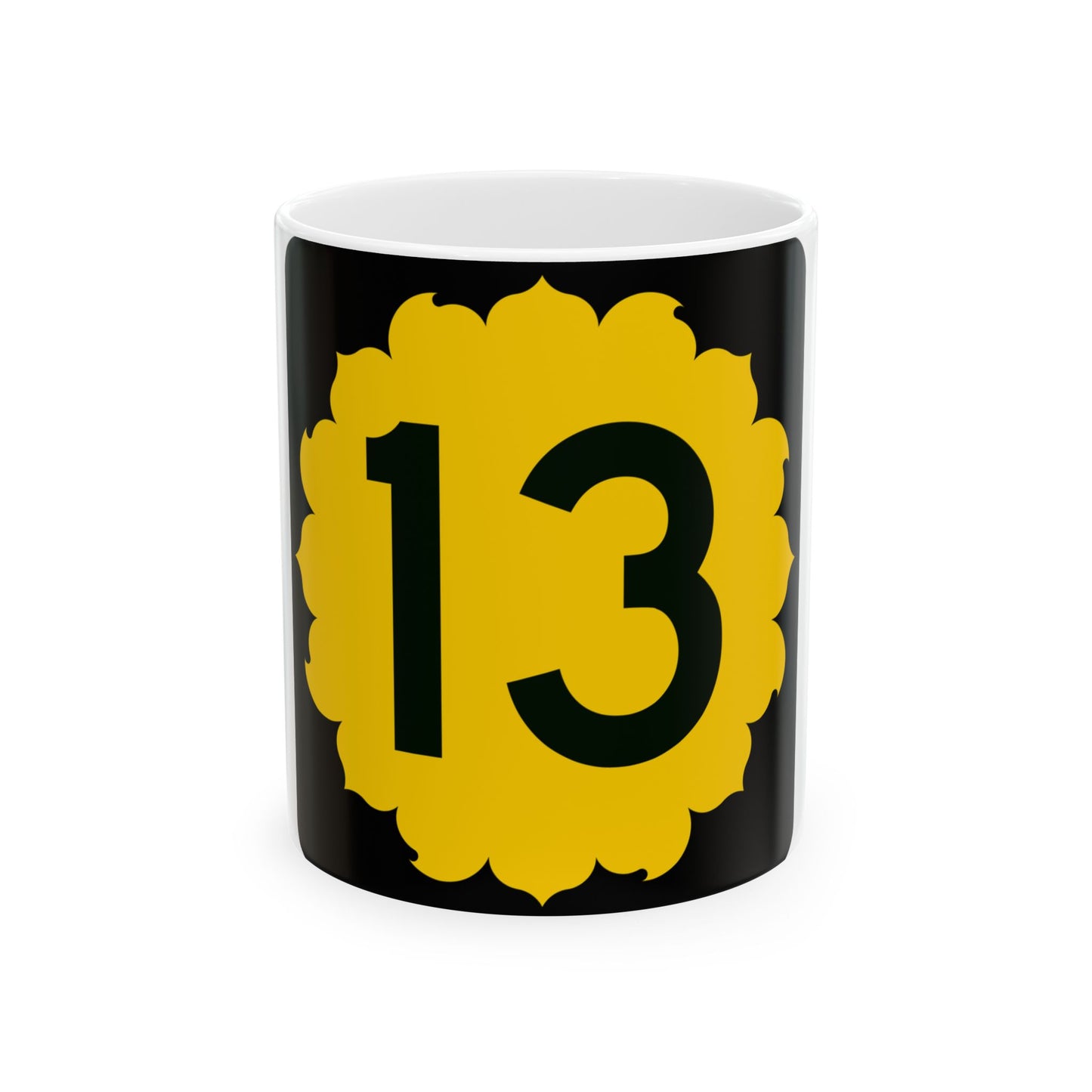 K-13 (Kansas) (Road Sign) White Coffee Mug