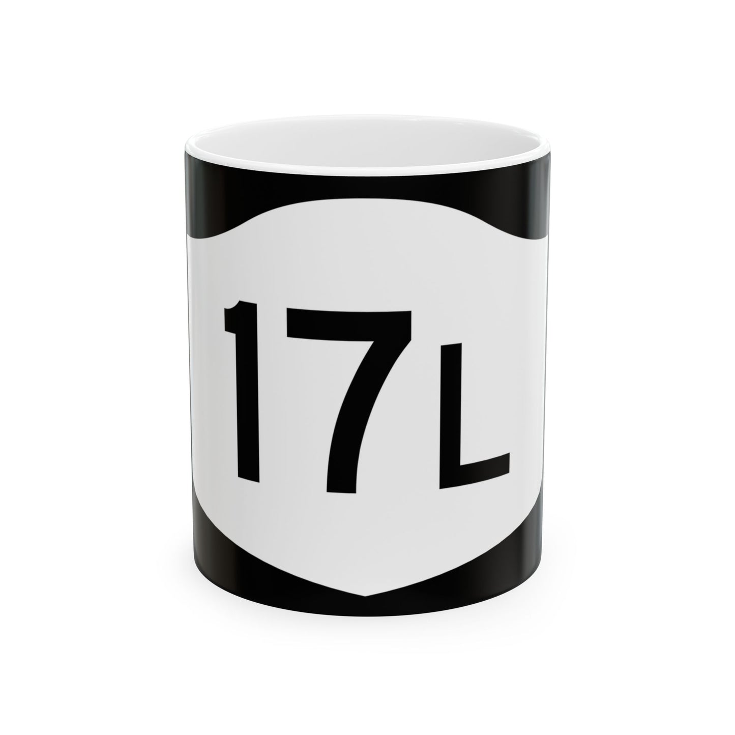NY-17L (New York) (Road Sign) White Coffee Mug