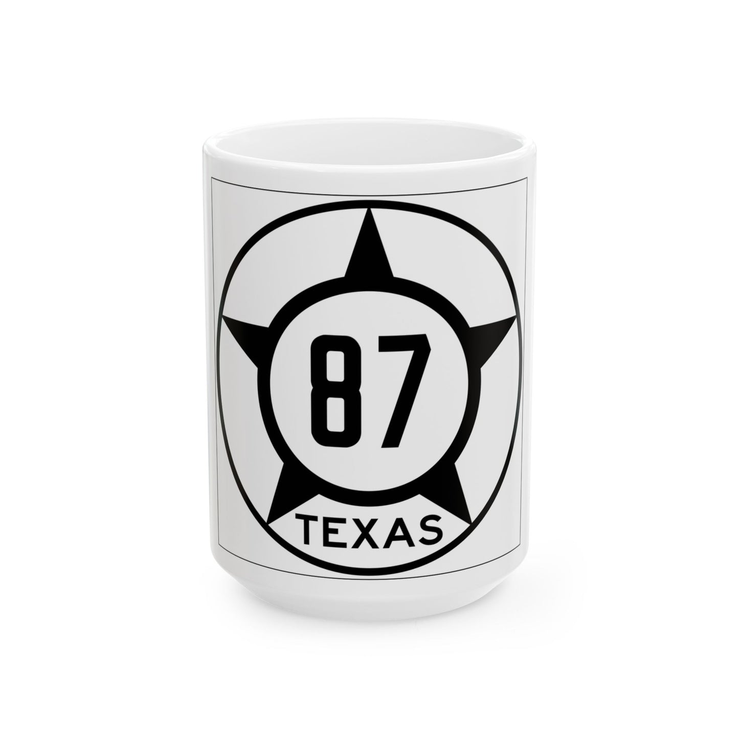 Old Texas 87 (Texas) (Road Sign) White Coffee Mug