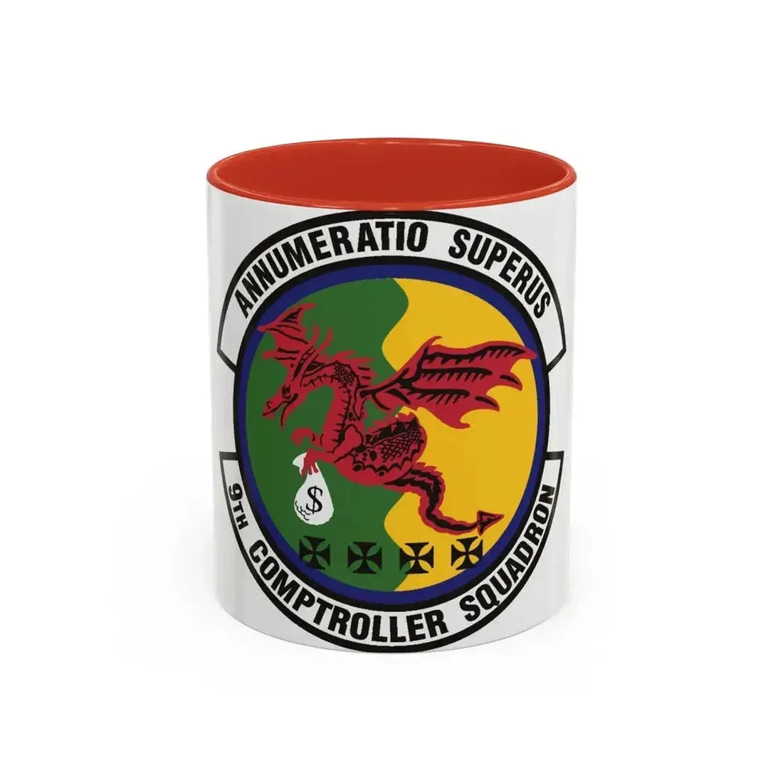 9th Comptroller Squadron (U.S. Air Force) Accent Coffee Mug 11oz Red - Go Mug Yourself