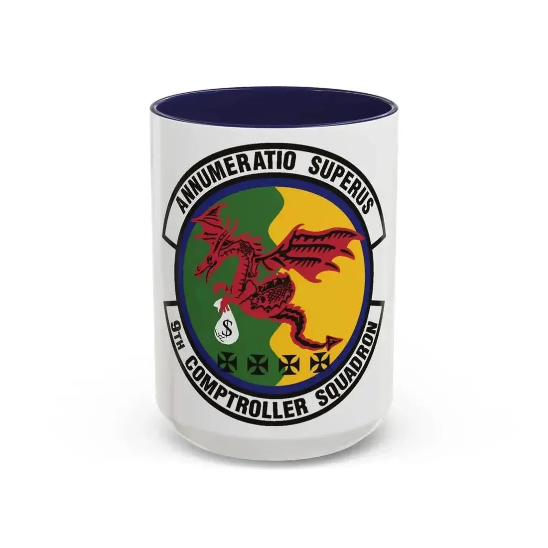 9th Comptroller Squadron (U.S. Air Force) Accent Coffee Mug 15oz Navy - Go Mug Yourself