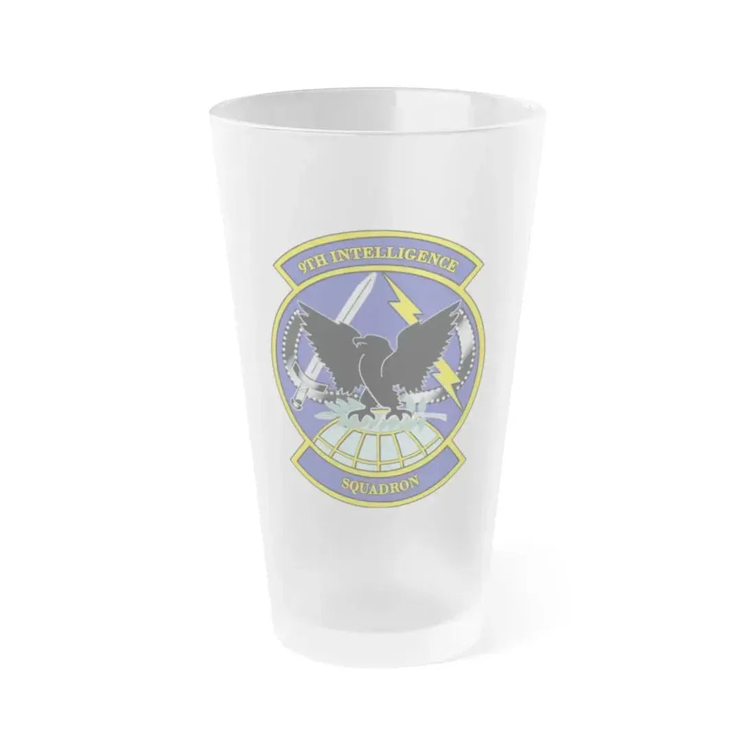 9th Intelligence Sq (U.S. Air Force) Frosted Pint Glass 16oz 16oz Frosted - Go Mug Yourself