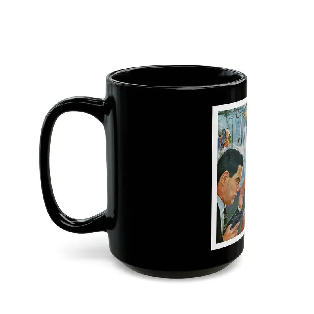 A Bad Day For O'Banion by Daniel Knapp, The Saturday Evening Post, 1960 - Black Coffee Mug - Go Mug Yourself
