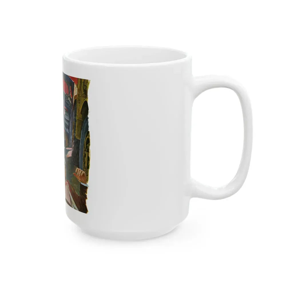 A Bad Day For O'Banion by Daniel Knapp, The Saturday Evening Post, 1960 - White Coffee Mug - Go Mug Yourself