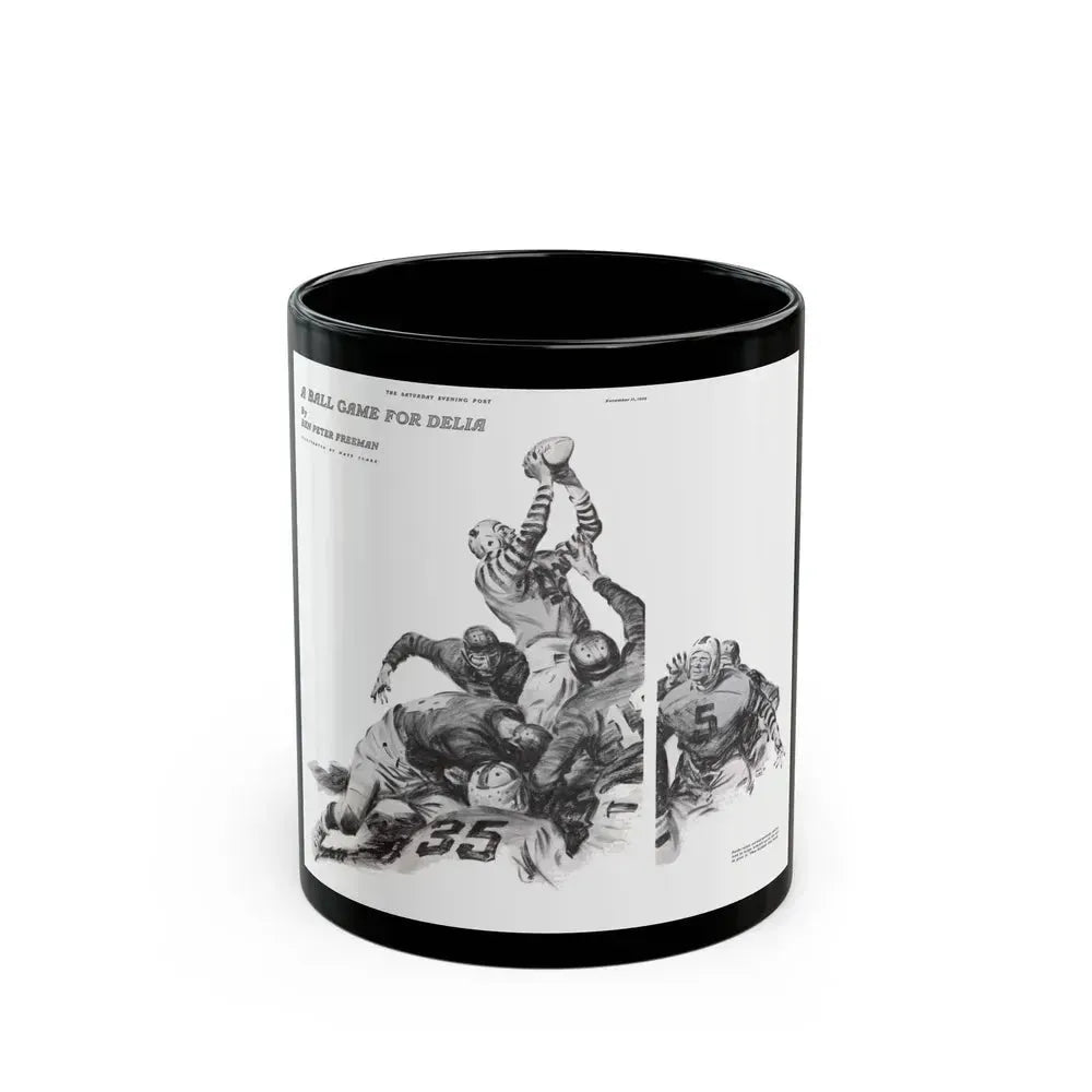 A Ball Game for Delia, The Saturday Evening Post, November 11, 1939 - Black Coffee Mug 11oz - Go Mug Yourself