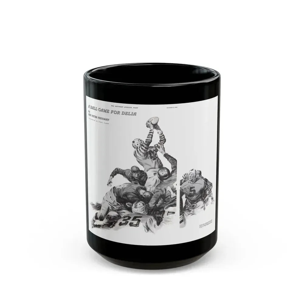 A Ball Game for Delia, The Saturday Evening Post, November 11, 1939 - Black Coffee Mug 15oz - Go Mug Yourself
