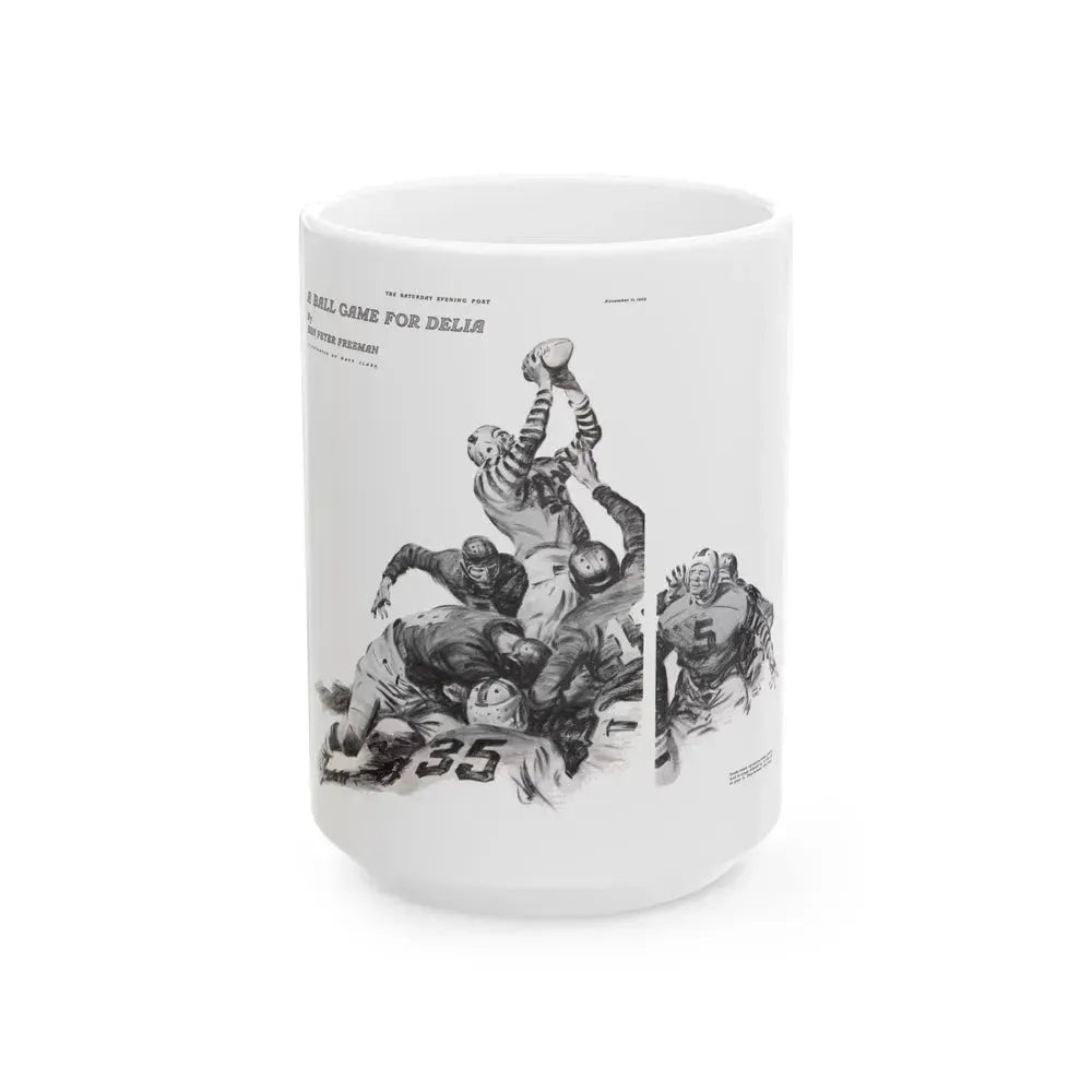 A Ball Game for Delia, The Saturday Evening Post, November 11, 1939 - White Coffee Mug 15oz - Go Mug Yourself