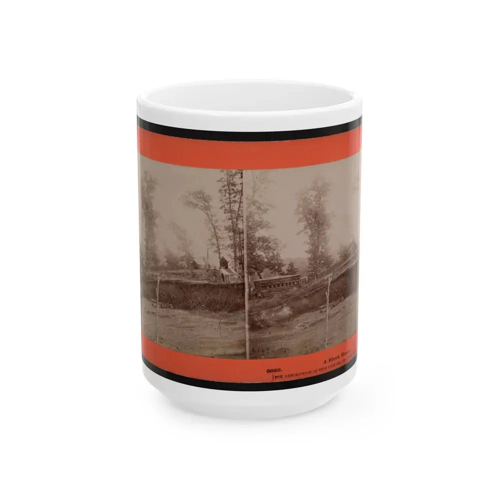 A Block House 001 (U.S. Civil War) White Coffee Mug 15oz - Go Mug Yourself