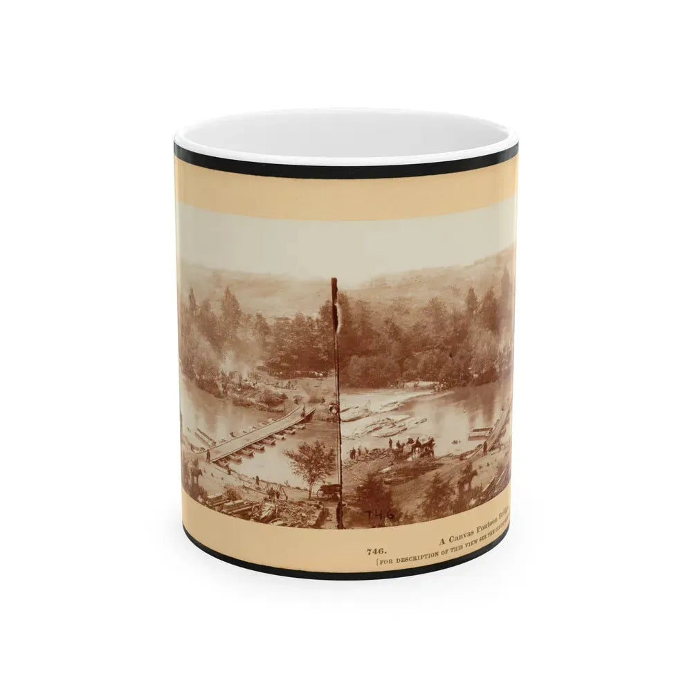 A Canvas Pontoon Bridge (U.S. Civil War) White Coffee Mug 11oz - Go Mug Yourself