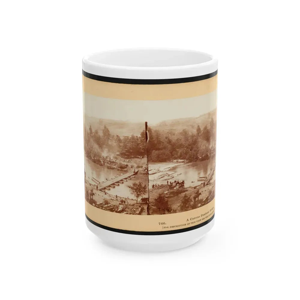A Canvas Pontoon Bridge (U.S. Civil War) White Coffee Mug 15oz - Go Mug Yourself