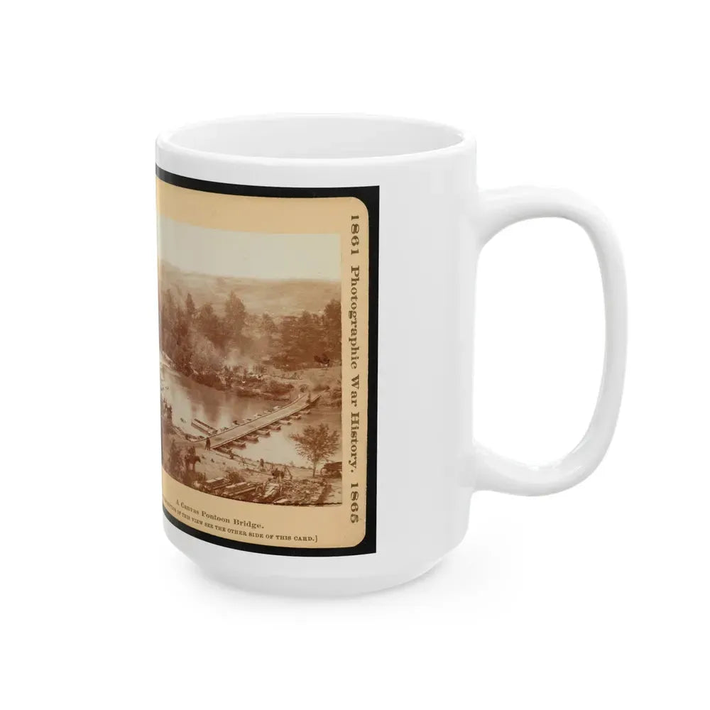A Canvas Pontoon Bridge (U.S. Civil War) White Coffee Mug - Go Mug Yourself
