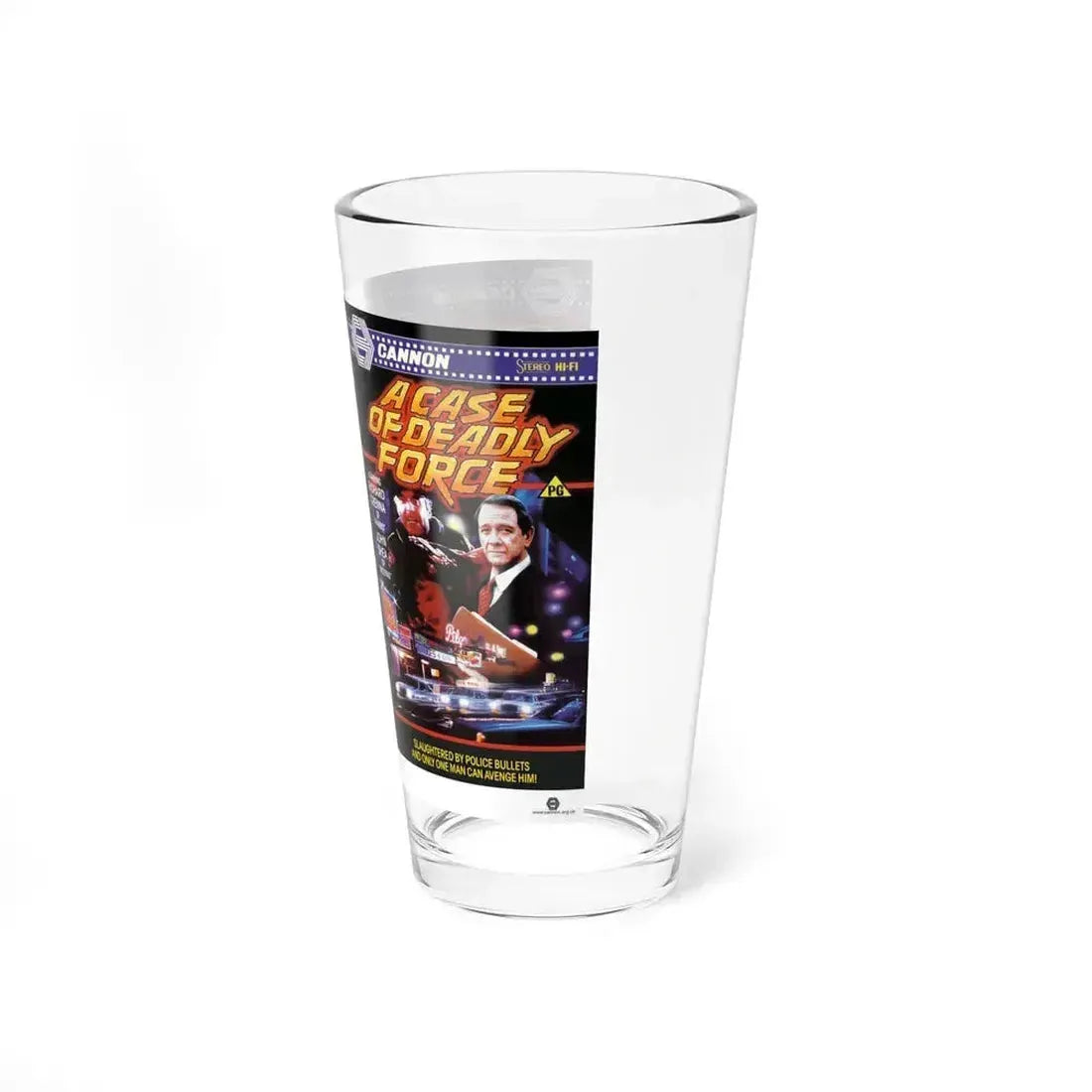 A CASE OF DEADLY FORCE (VHS COVER) Pint Glass 16oz - Go Mug Yourself