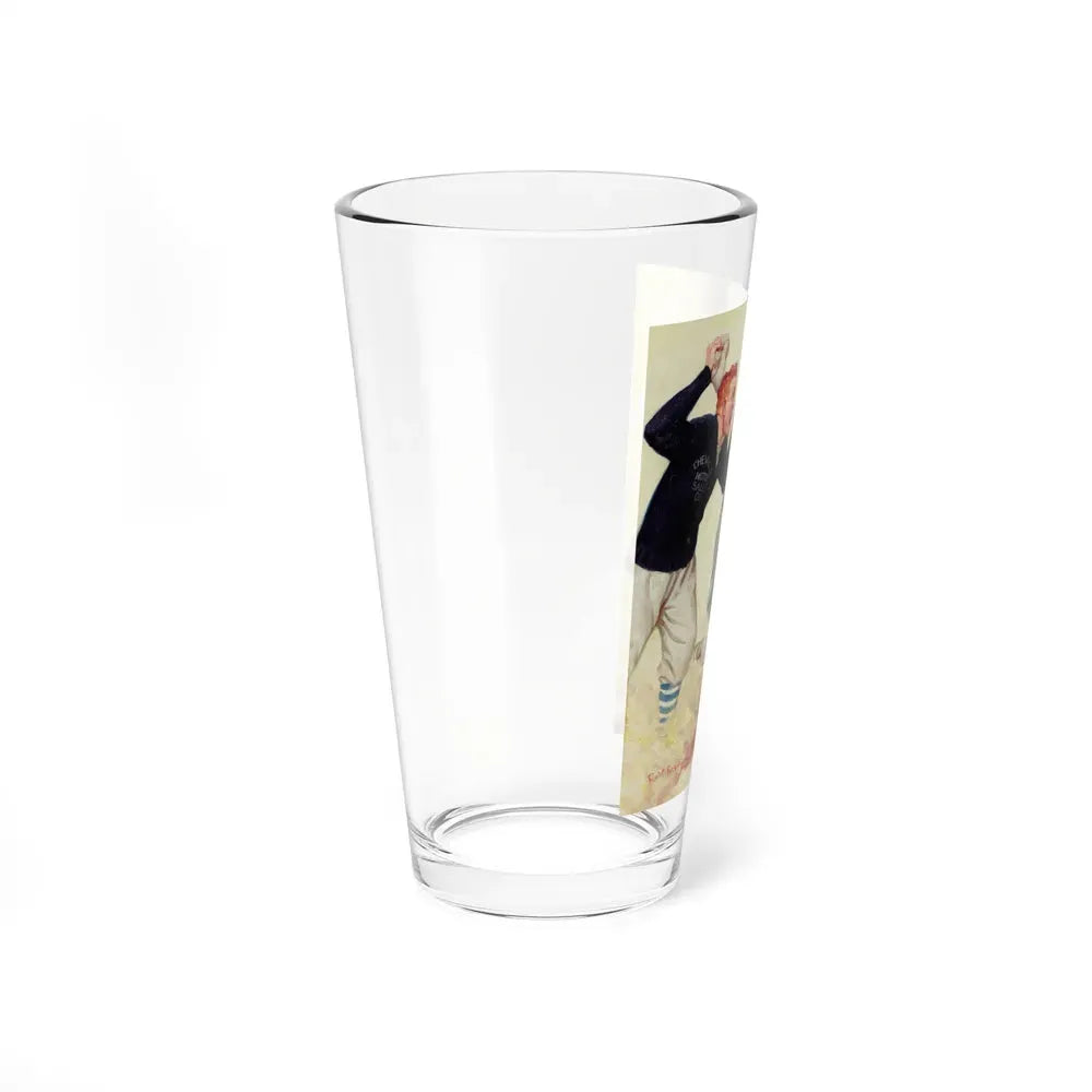 A Close Call (Ford vs. Chevy), Motor Magazine cover, c. 1920-1930 (Magazine Illustration) Pint Glass 16oz - Go Mug Yourself
