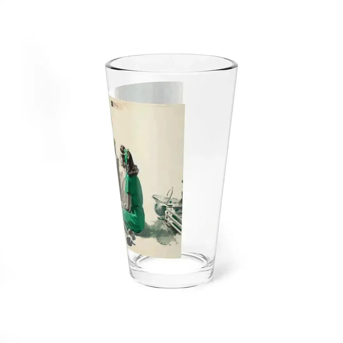 A Conversation, magazine story illustration, circa late 1930s (Magazine Illustration) Pint Glass 16oz - Go Mug Yourself