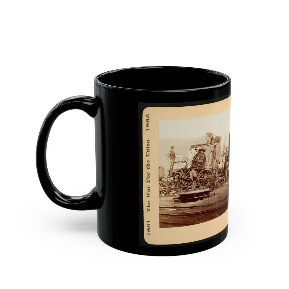 A Crippled Locomotive In Richmond (U.S. Civil War) Black Coffee Mug - Go Mug Yourself