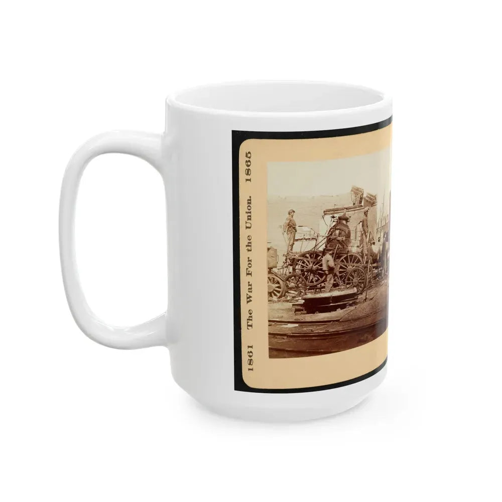 A Crippled Locomotive In Richmond (U.S. Civil War) White Coffee Mug - Go Mug Yourself