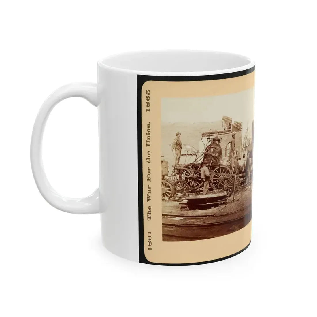 A Crippled Locomotive In Richmond (U.S. Civil War) White Coffee Mug - Go Mug Yourself