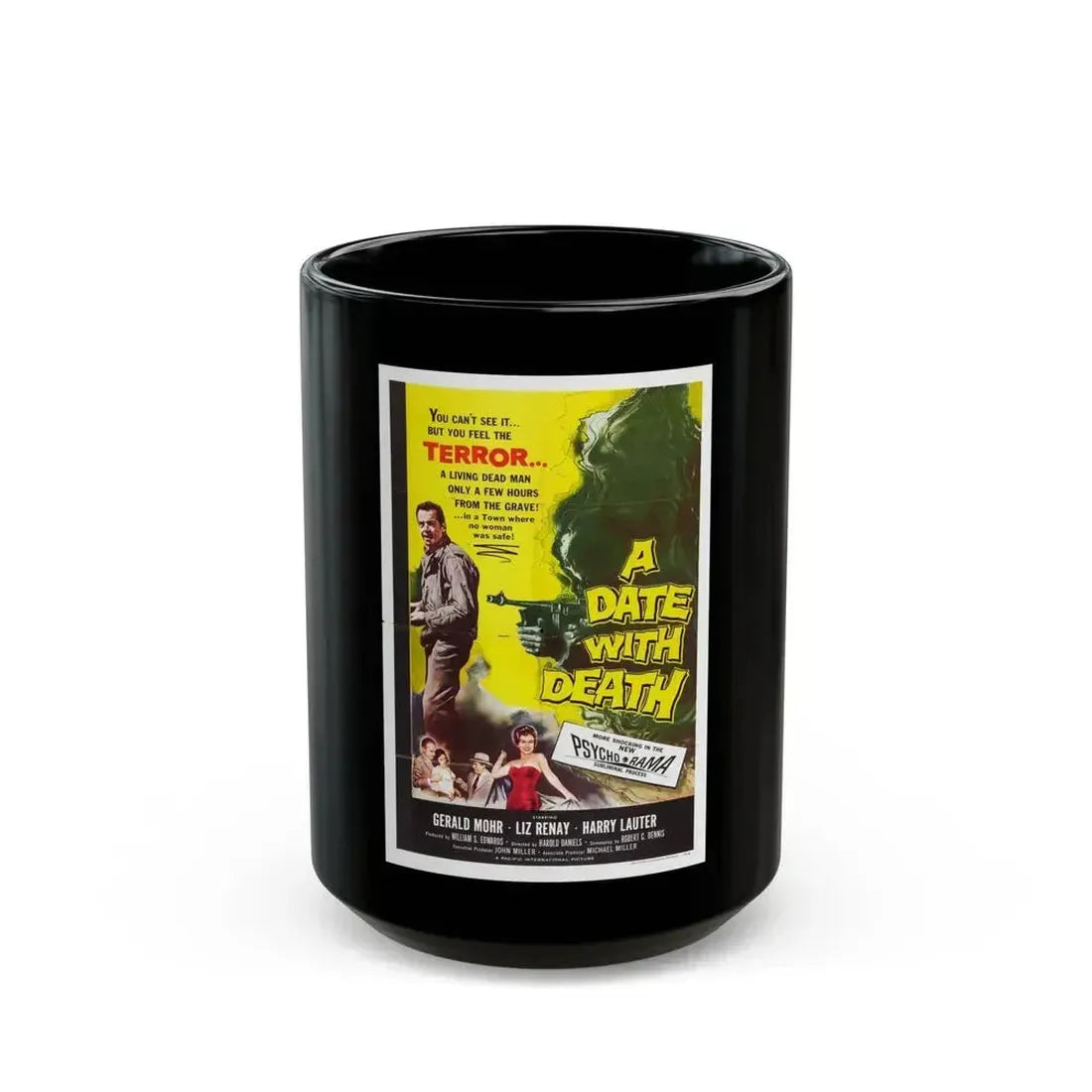 A DATE WITH DEATH 1959 Movie Poster - Black Coffee Mug - Go Mug Yourself