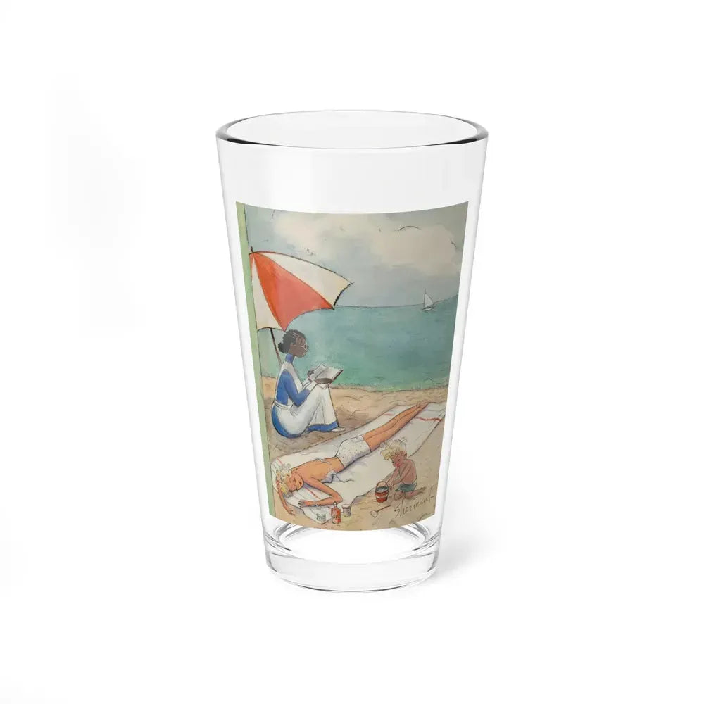 A Day at the Beach, The New Yorker, August 5, 1944 (Magazine Illustration) Pint Glass 16oz 16oz - Go Mug Yourself