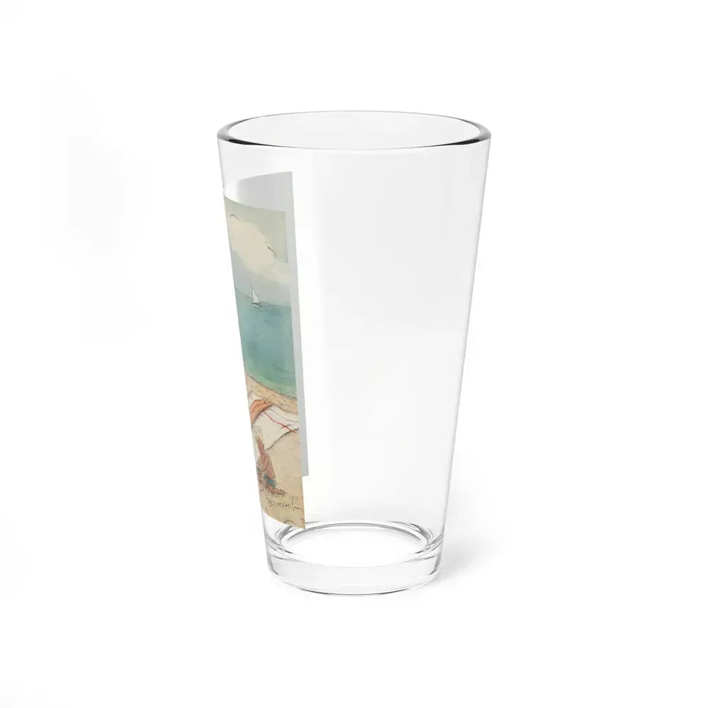 A Day at the Beach, The New Yorker, August 5, 1944 (Magazine Illustration) Pint Glass 16oz - Go Mug Yourself