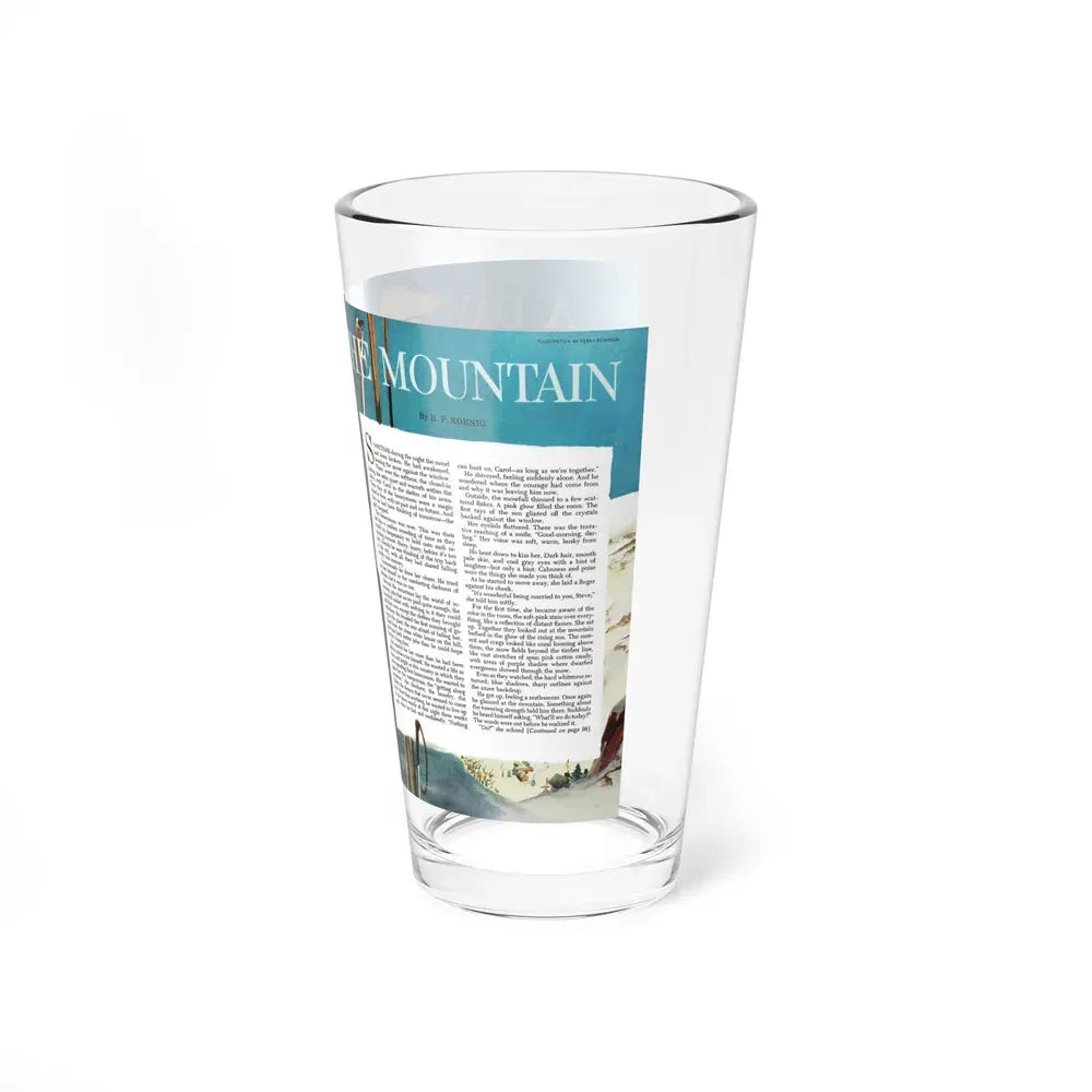 A Day On The Mountain, Woman's Day, March 1951 (Magazine Illustration) Pint Glass 16oz - Go Mug Yourself