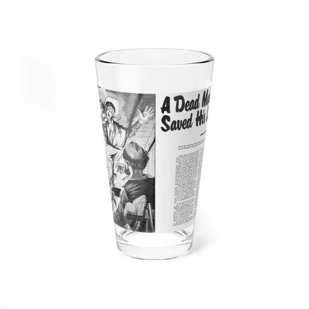 A Dead Man Saved His Life, Man Junior, July 1955 (Magazine Illustration) Pint Glass 16oz 16oz - Go Mug Yourself