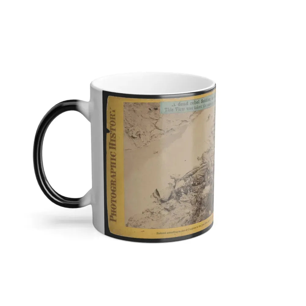 A Dead Rebel Soldier, as He Lay in the Trenches of Fort Hell 001 (U.S. Civil War) Color Changing Coffee Mug 11oz - Go Mug Yourself
