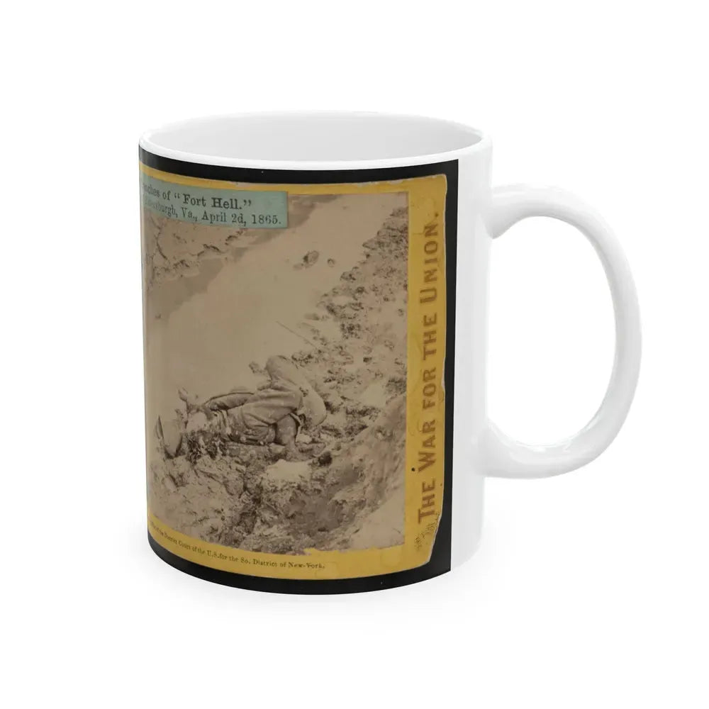 A Dead Rebel Soldier, As He Lay In The Trenches Of Fort Hell 001 (U.S. Civil War) White Coffee Mug - Go Mug Yourself