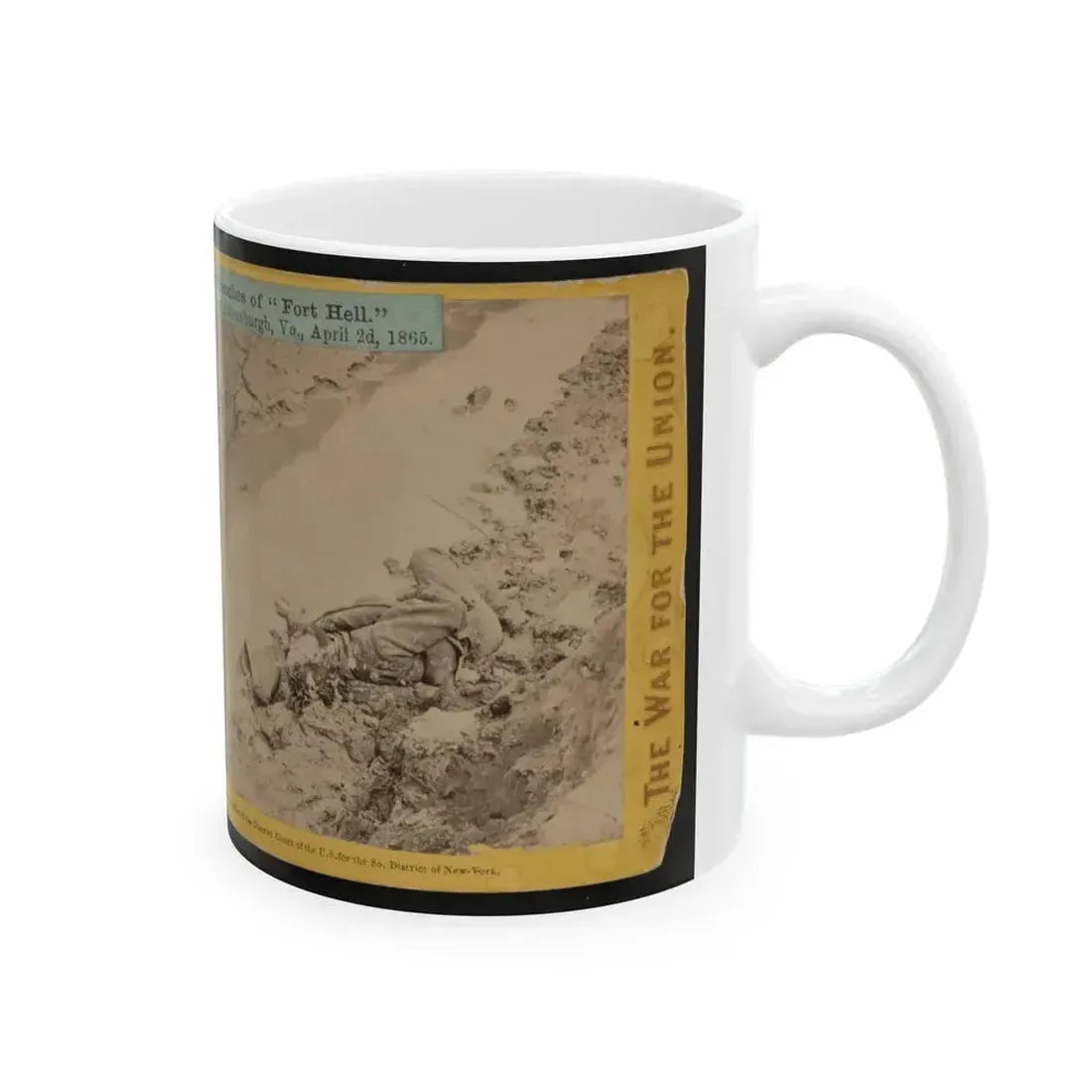 A Dead Rebel Soldier, As He Lay In The Trenches Of  Fort Hell  001 (U.S. Civil War) White Coffee Mug - Go Mug Yourself