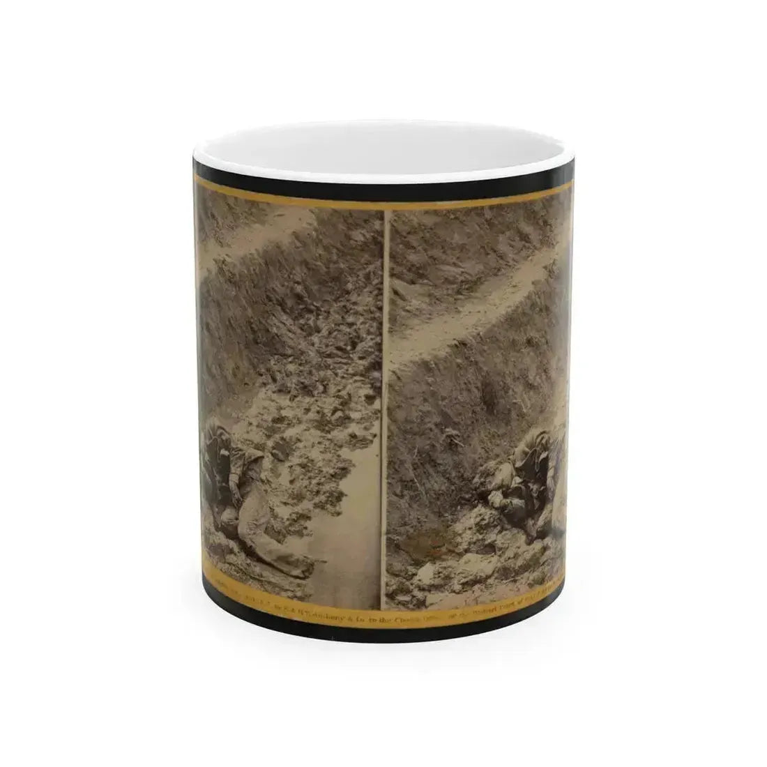A Dead Rebel Soldier, As He Lay In The Trenches Of Fort Mahone, Called By The Soldiers, Fort Damnation ... (U.S. Civil War) White Coffee Mug 11oz - Go Mug Yourself