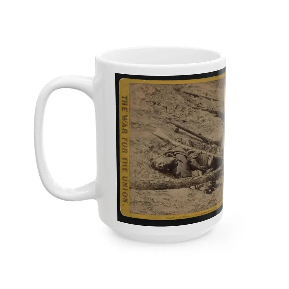 A Dead Rebel Soldier, As He Lay In The Trenches Of Fort Mahone, Called By The Soldiers Fort Damnation (U.S. Civil War) White Coffee Mug - Go Mug Yourself