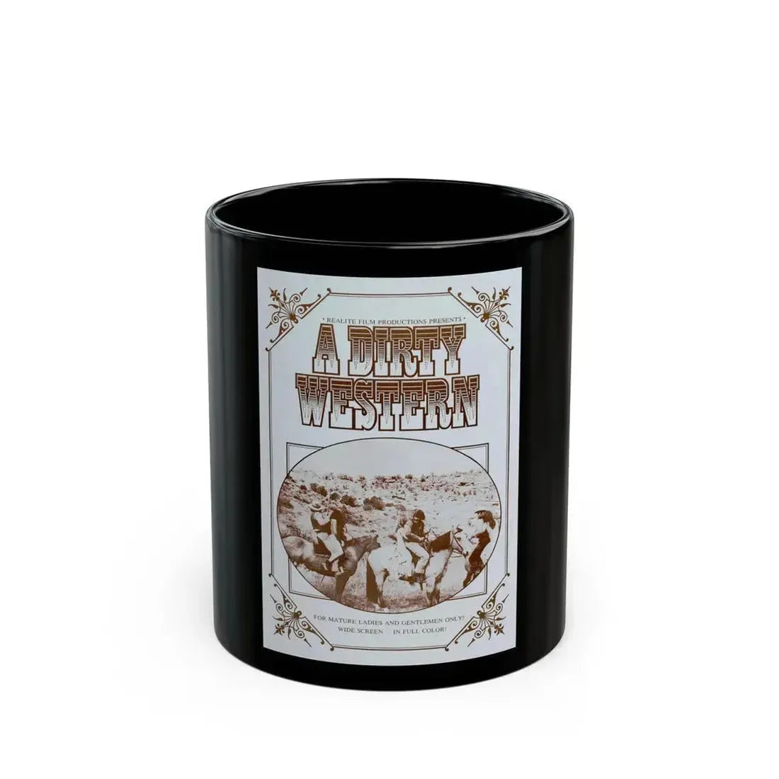 A DIRTY WESTERN 1975 Movie Poster - Black Coffee Mug 11oz - Go Mug Yourself