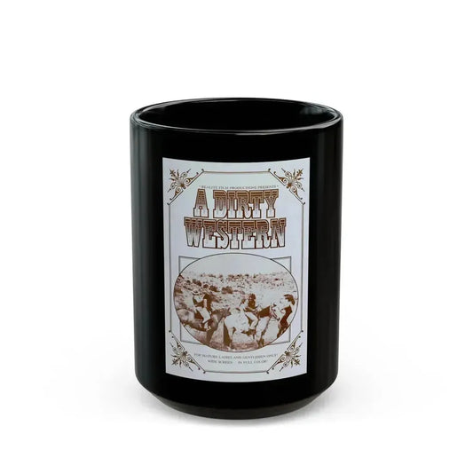 A DIRTY WESTERN 1975 Movie Poster - Black Coffee Mug 15oz - Go Mug Yourself