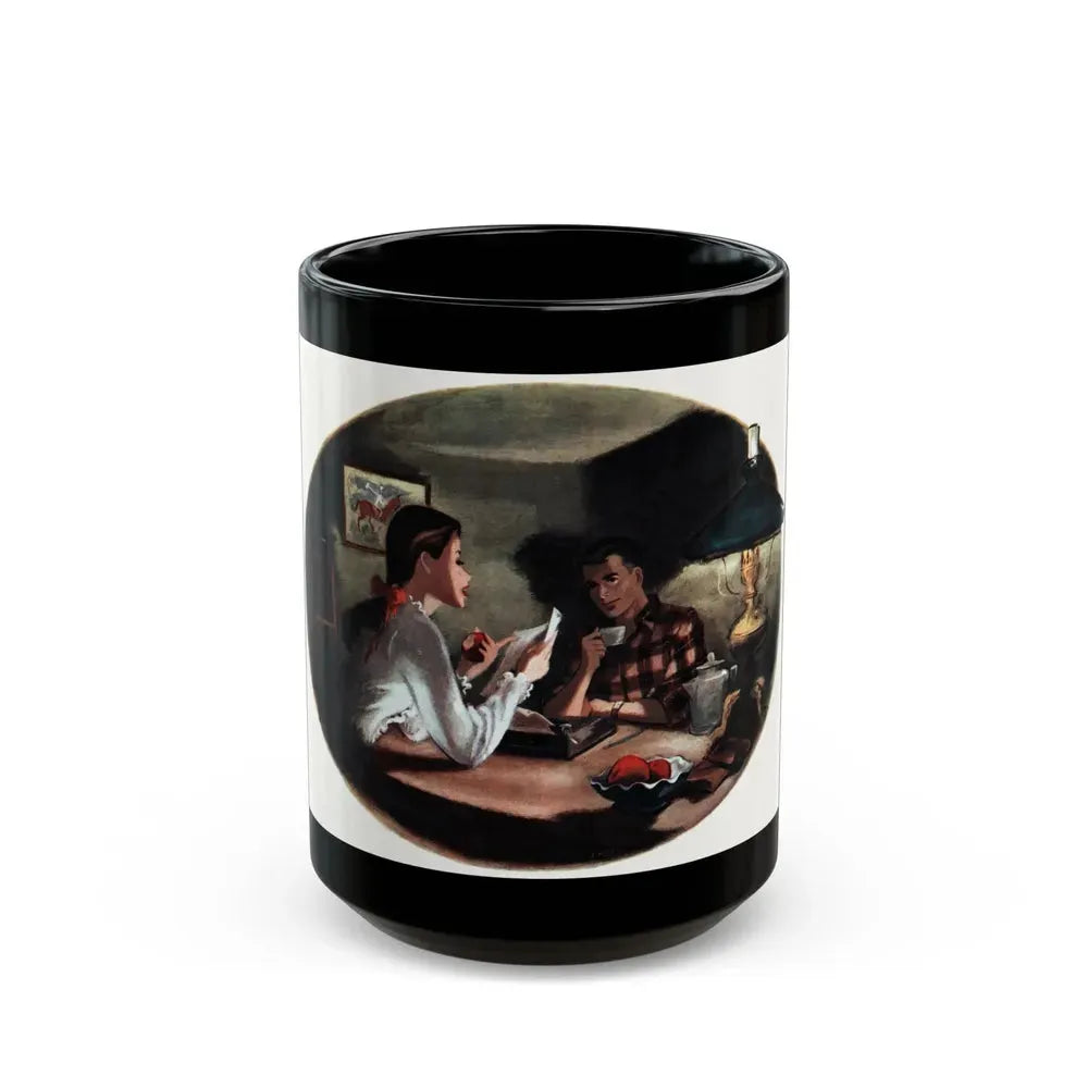 A Dish of Apples, Collier's magazine, December 20, 1947 - Black Coffee Mug 15oz - Go Mug Yourself