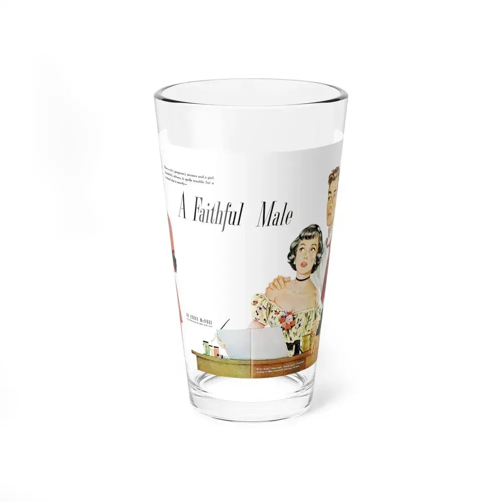 A Faithful Male, Redbook, January 1949 (Magazine Illustration) Pint Glass 16oz 16oz - Go Mug Yourself