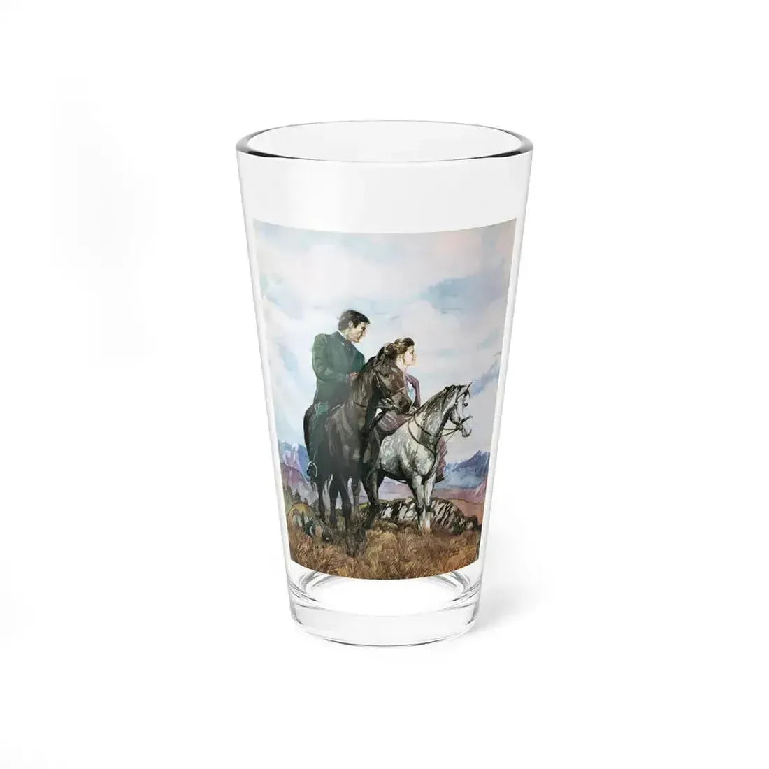 A Falcon For A Queen by Catherine Gaskin, Woman magazine, 1972 (Magazine Illustration) Pint Glass 16oz 16oz - Go Mug Yourself