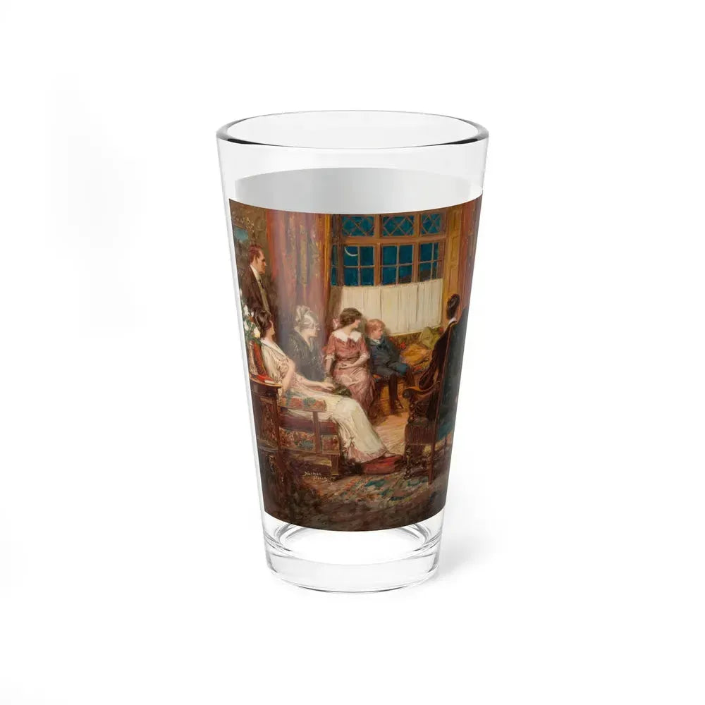A Family Gathering, Cuneo Henneberry Company advertisement, circa 1910 (Magazine Illustration) Pint Glass 16oz - Go Mug Yourself