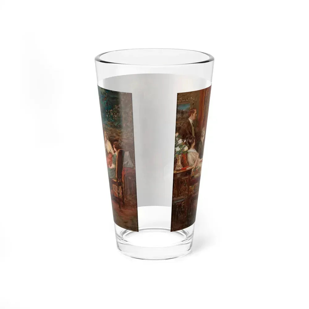 A Family Gathering, Cuneo Henneberry Company advertisement, circa 1910 (Magazine Illustration) Pint Glass 16oz - Go Mug Yourself