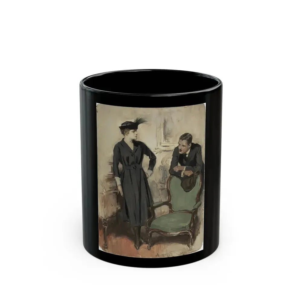 A Family in Distress, Hearst Magazine illustration - Black Coffee Mug 11oz - Go Mug Yourself